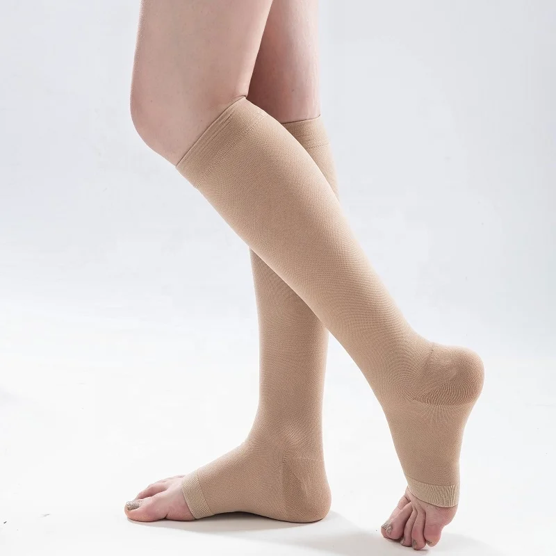 

Amazon New universal nylon and spandex Medical Compression Socks, Black, beige