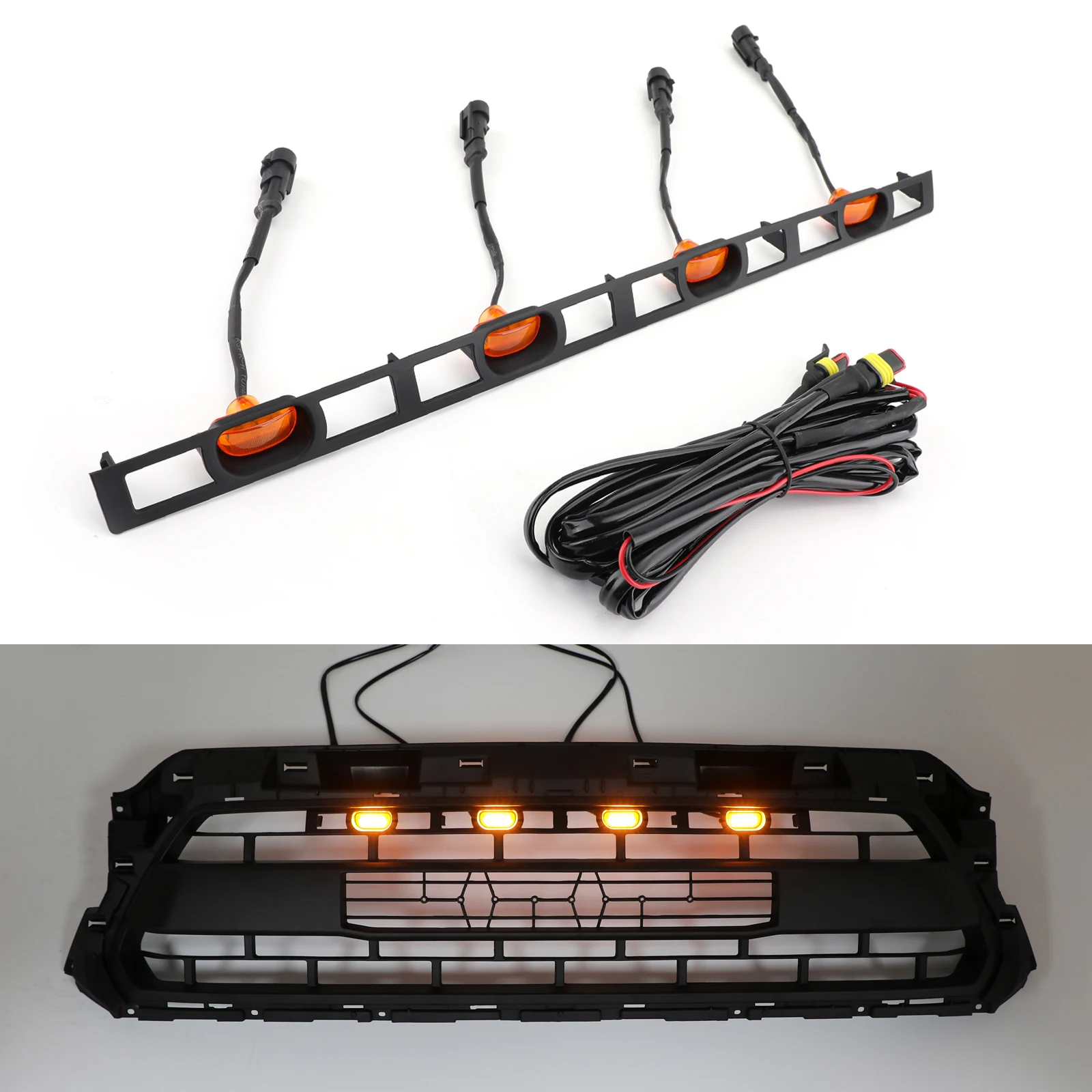 

Free Shipping Amber Front Grill Grille 4 LED Lights with Frame for Toyota Tacoma 2012-2015 PTR54-35150