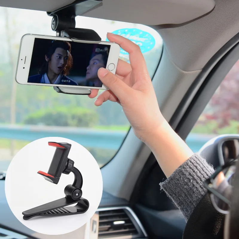 

Universal Phone Holder Car Phone Bracket CellPhone Stand Sun visor Phone Holder, Black
