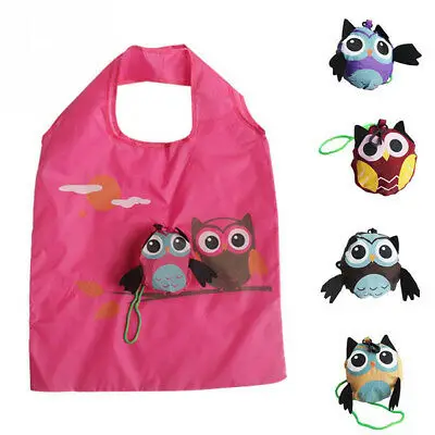 

Owl Shape Folding Shopping Bag Eco- Friendly Ladies Gift Foldable Reusable Tote Bag Portable Travel Shoulder Bag