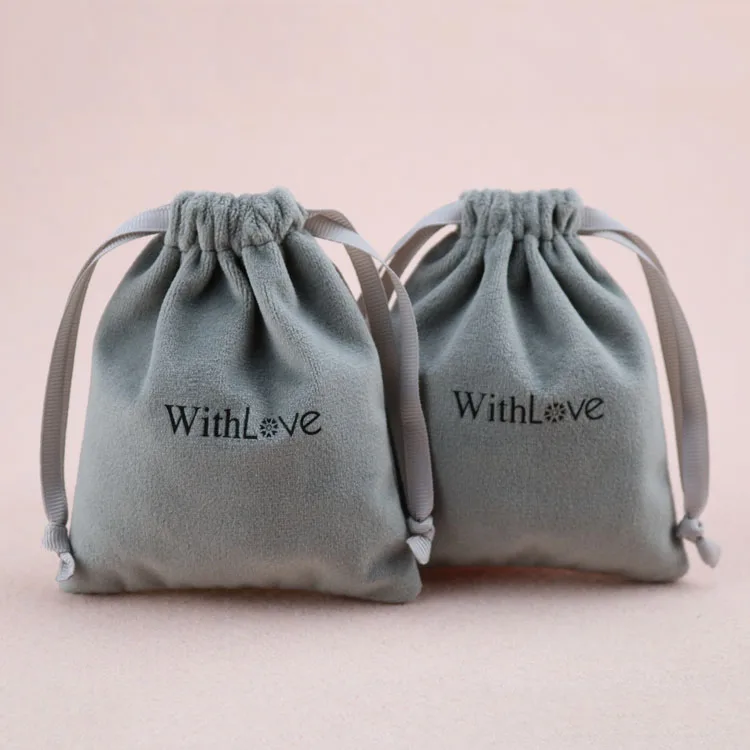 

Velvet Drawstring Pouch Bracelet Bag Jewelry Bag with Custom Logo, Customized color(blue,white ,black ,yellow ,green )