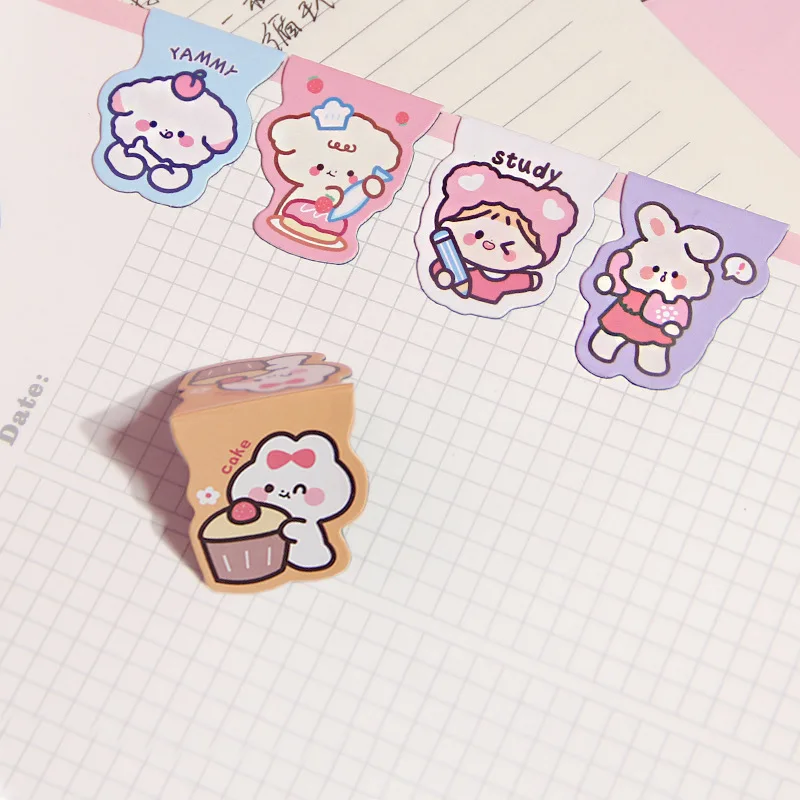 

In Stock Wholesale Promotional Fridge Stickers Cartoon Cute Design Folding Magnetic Paper Bookmark Clips