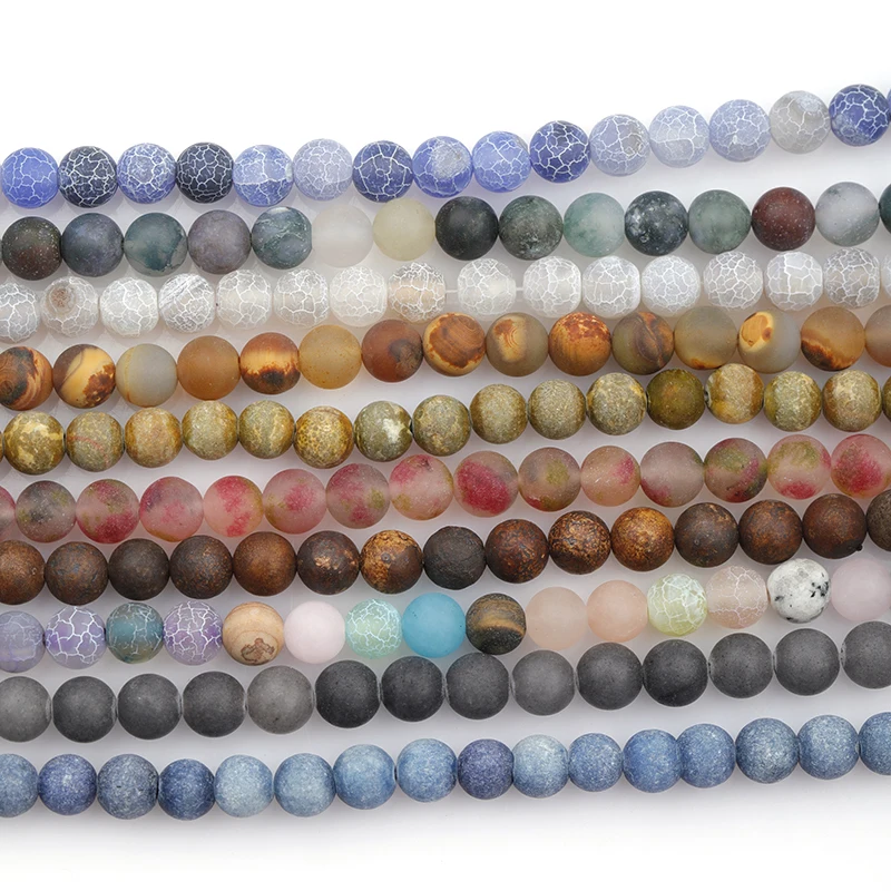 

Matte Lava Tiger Eye Turquoises Agate Loose Stone Beads for Bracelet Necklace Jewelry Making DIY Round Natural Stone Beads, As show in the picture