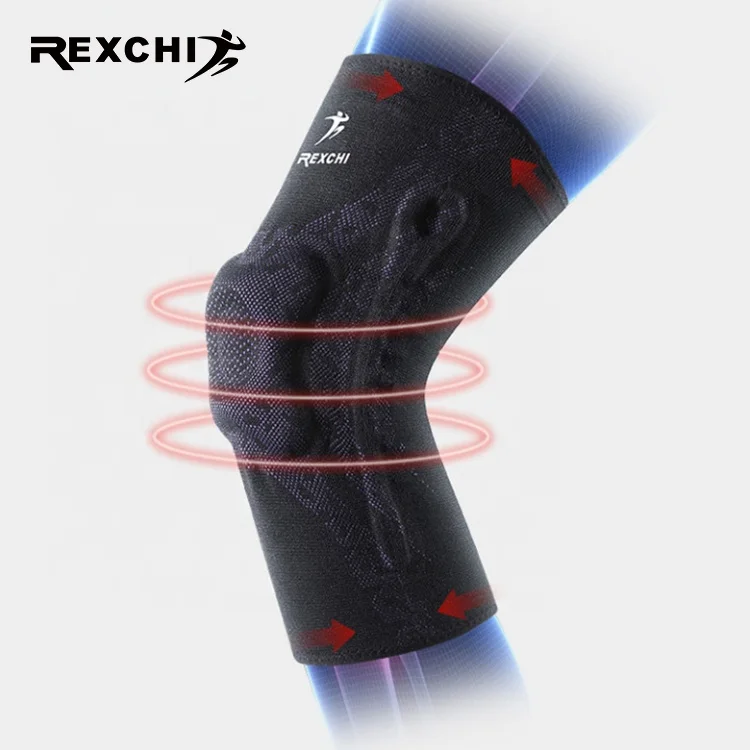 

REXCHI HX17 Sports Protective Strip Silicone Pad Elastic Sleeve Support Running Cycling Wrestling Knee Pads, Has 3 colors