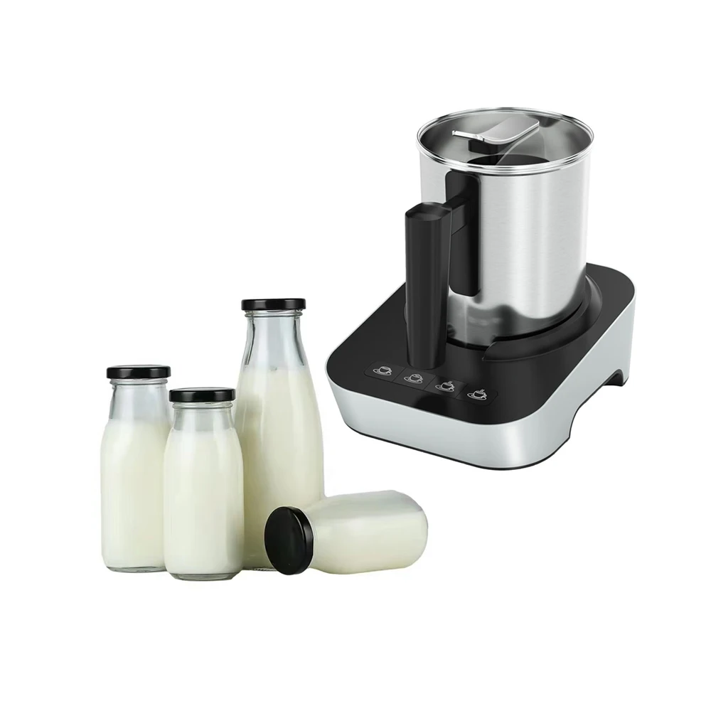 

stainless steel cocoa chocolate multi function hot cold milk warmer foam maker commercial automatic electric milk frother, Stainless steel & black