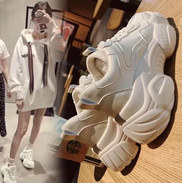 

In summer 2021 new leather platform Joker high quality small white shoes school running walking style women's casual shoes