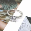 Classic 925 silver zircon round diamond wedding ring