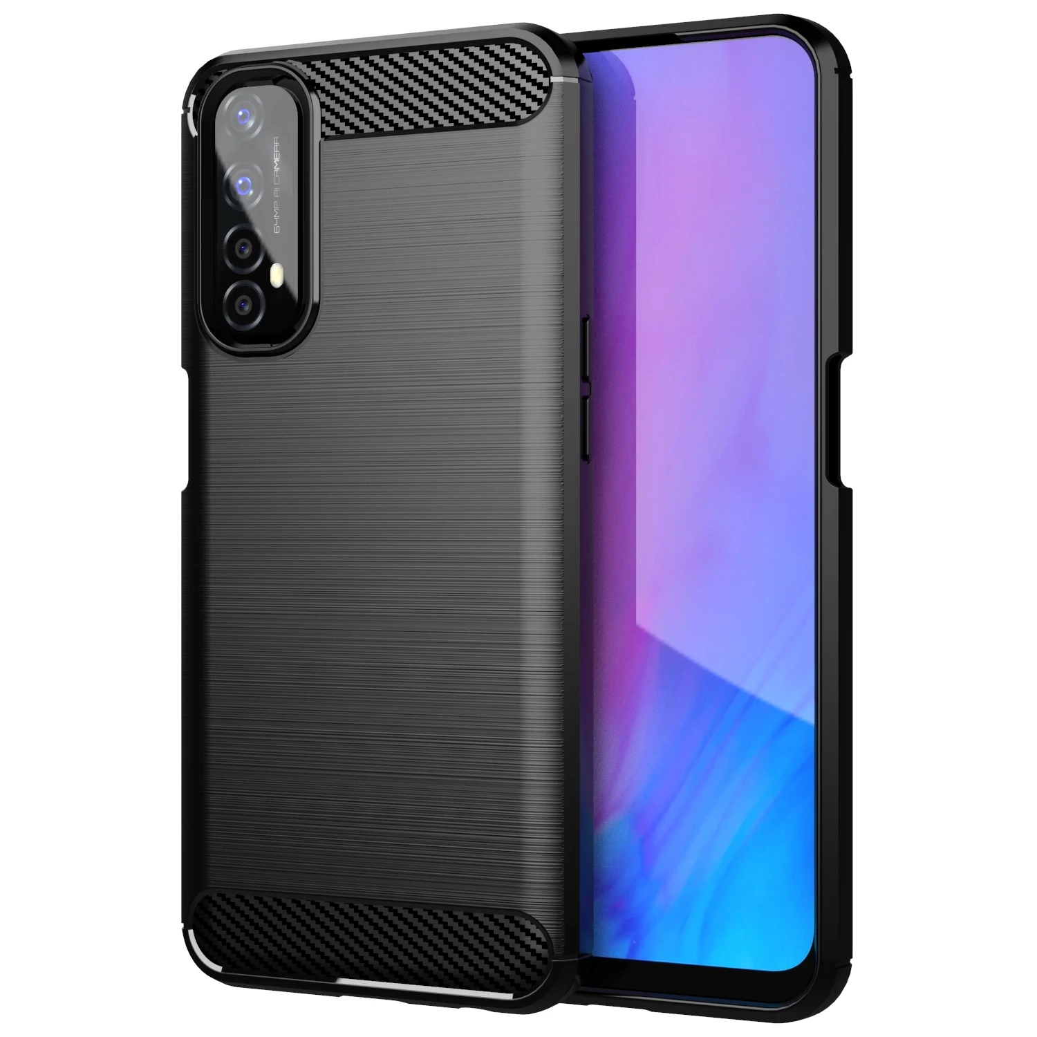 

Carbon Fiber Shockproof Soft TPU Back Cover mobile Phone Case For OPPO Realme 7 Narzo 20 Pro