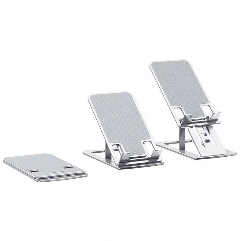 

Aluminum foldable cell phone holder HOPnp phone stand aluminum, Gray,silver