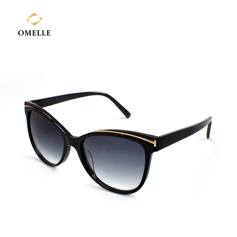 

OMELLE Black Luxury Mazzucchelli Acetate Frame Black Oversized Sunglasses, Mulit as picture show or customized
