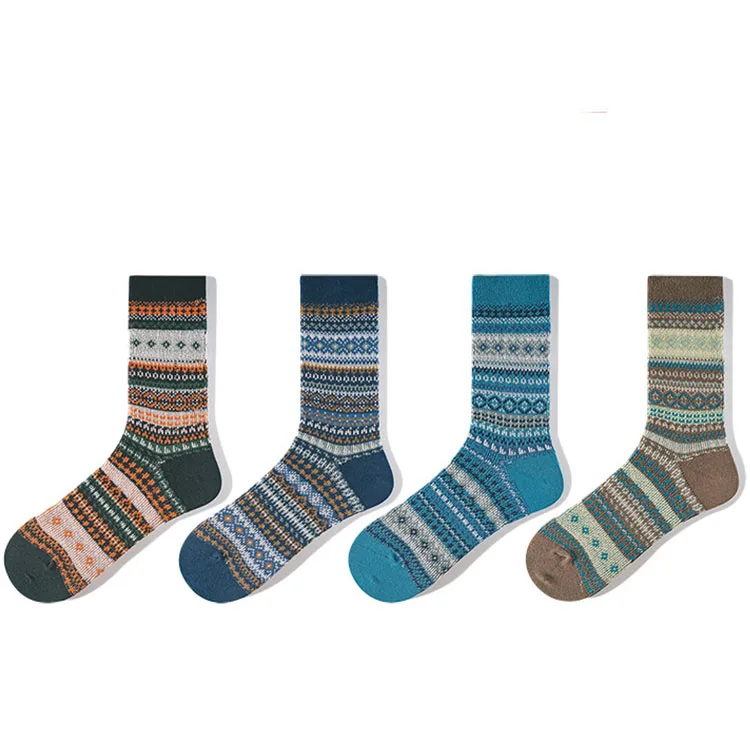 

Retro Style Unisex Sweat-Absorbing Breathable Crew Socks Men Women, Custom color