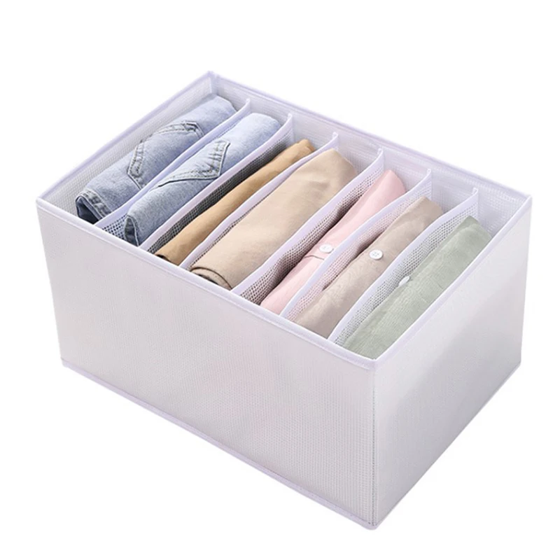 

Jeans Clothes Separator Bag Organizing Basket Dormitory Wardrobe Drawer Transparent Storage Household Fabric Storage Box