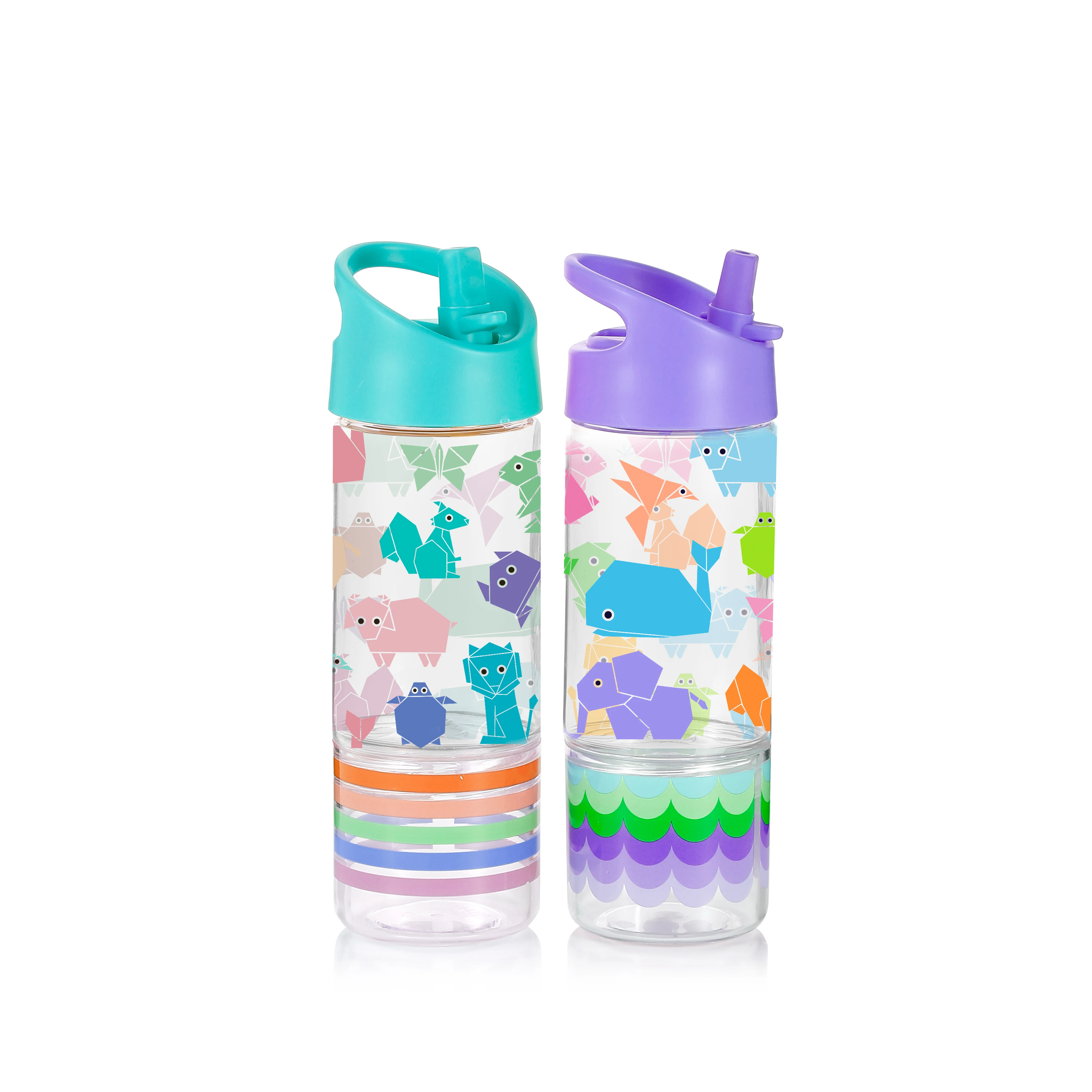 

Amazon top seller 350ml BPA free Eastman Tritan plastic water bottles for kids with straw lid with snack box, Custom pantone color