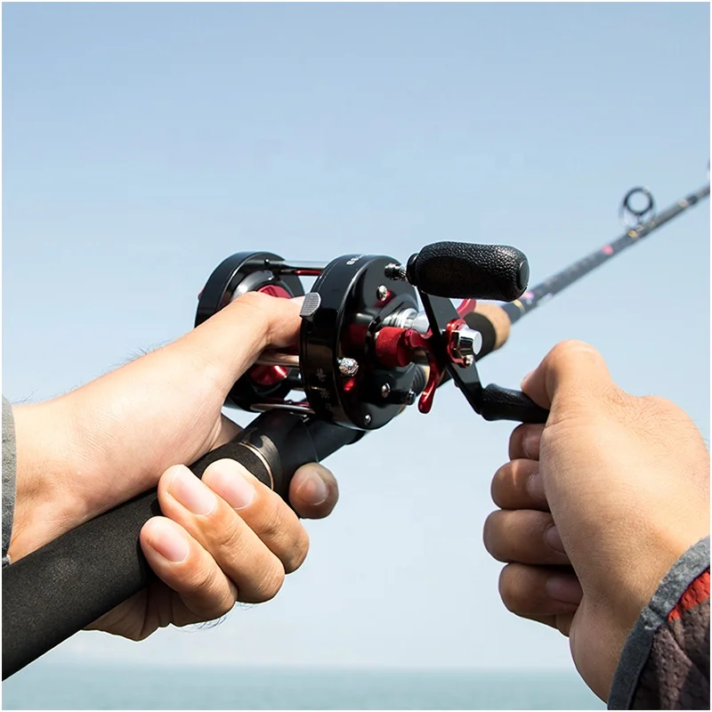 

GW Gear ratio 5.2:1 Max Drag 10kg Metal Boat fishing Slow jigging reel, Black+red