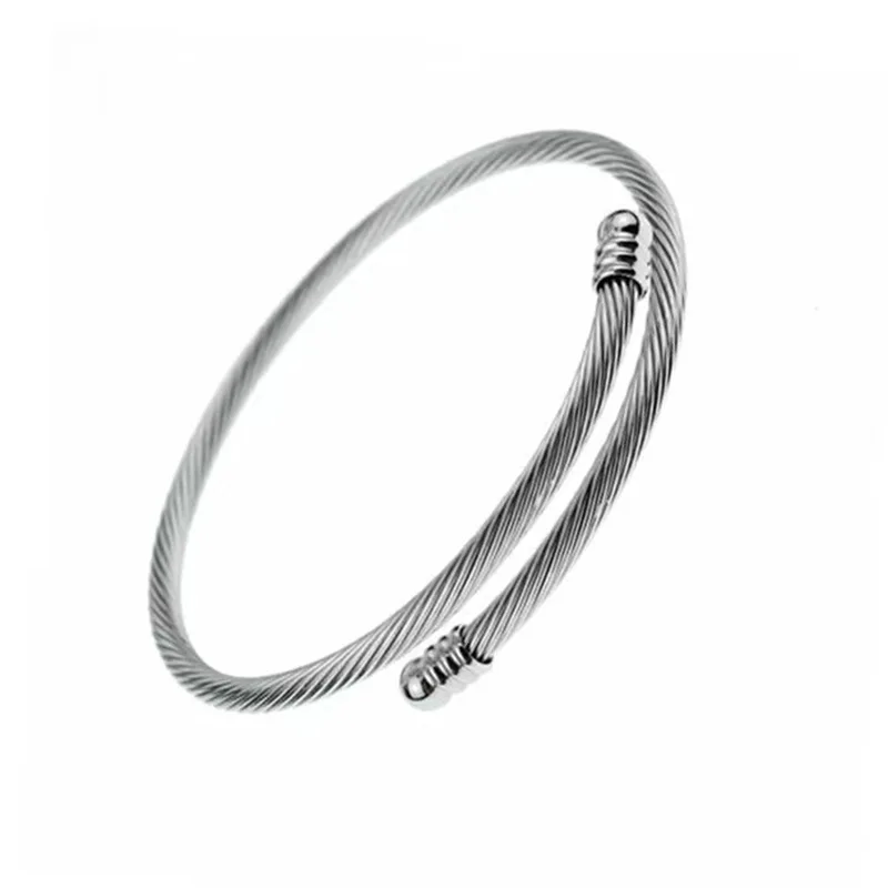 

fashion jewelry bracelets bangles Stainless Steel Spiral Adjustment Bracelet for women Open Cuff Bracelet