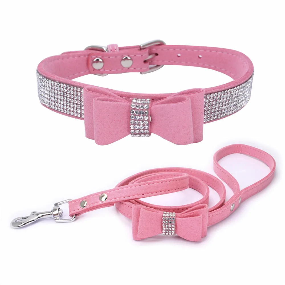 

Crystal Dog Collar with bow Tie Tie Rhinestone shining dog bow collar, Picture shows