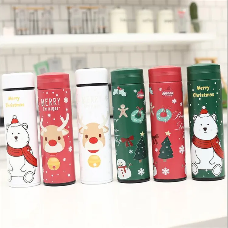 

New Portable Christmas Cute Gift Thermos Double Wall Insulated Stainless Steel Travel Flasks Vacuum Water Bottle