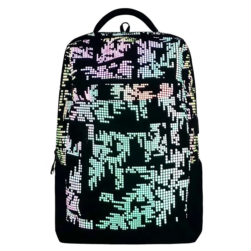 

Fashion Unisex Light Reflective Rainbow Backpack School Bags Laptop Bag