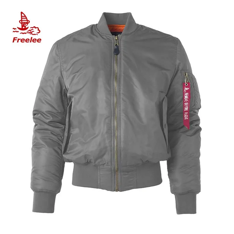 

Wholesale custom made grey bomber jacket coat