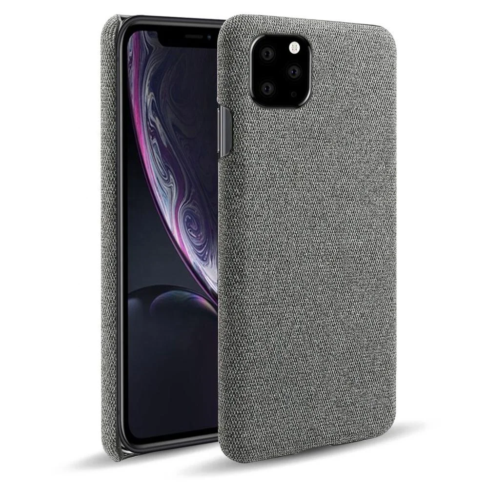 

Slim Fit Soft Canvas Leather Mobile Phone Cases Cover with Microfiber Cloth Lining Cushion For Iphone 11 / 11pro / 11 pro max, Multi-color, can be customized
