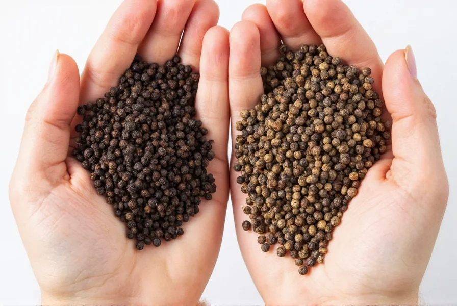 Different types of pepper showing processing variations