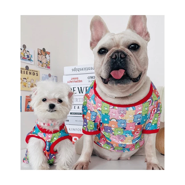

Wholesale Printed Dog Clothes Summer Thin Cute Pet T-shirt Dog Vest