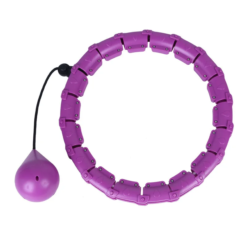 

Low price wholesale Adjustable Detachable Plastic sport waist massage fitness weighted smart hula ring hoop, Red/purple