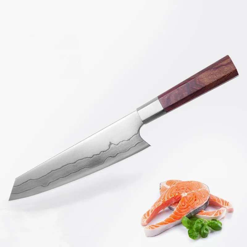 

Wholesale Custom Professional Manufacturer 7 Layers Damascus Steel Kiritsuke kitchen cook Sushi Knife With 440C Core