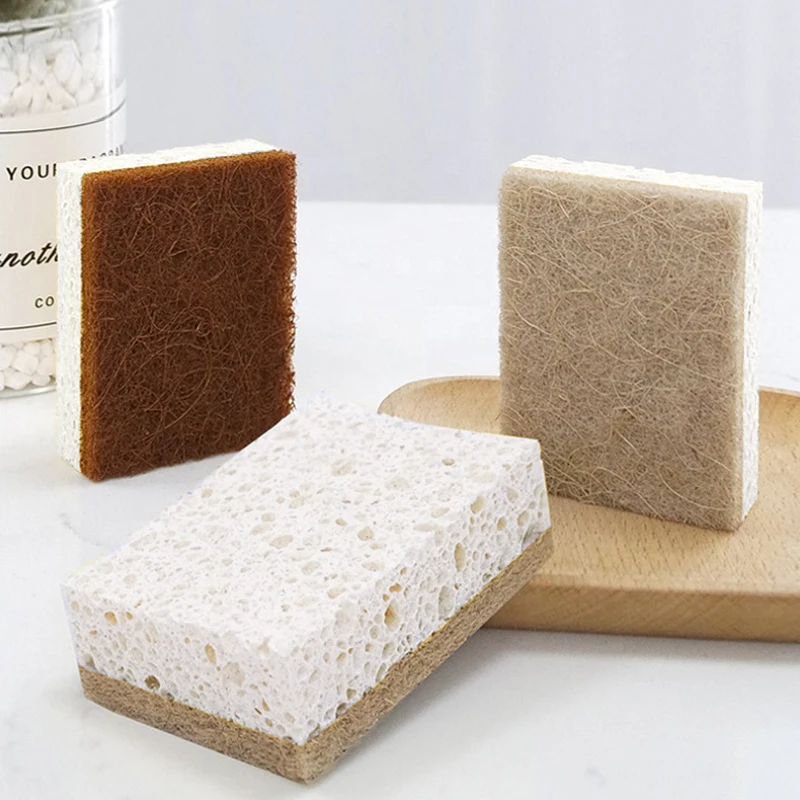 

Eco friendly biodegradeble sisal fibre coating kitchen cleaning scrubber scouring coconut sisal cellulose sponge