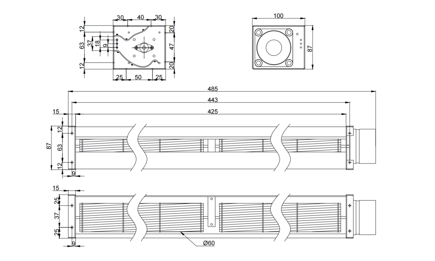 Tangential Fan, 24V, 60Mm, Aluminium - detail 14