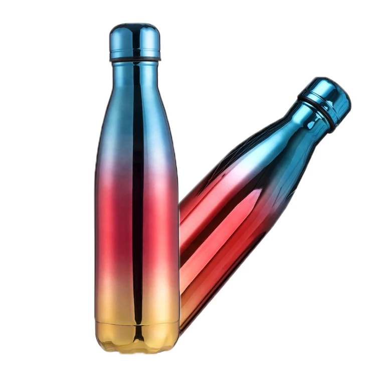 

Colorful gradient stainless steel cola shape travel water bottle with custom logo printing, Customized color