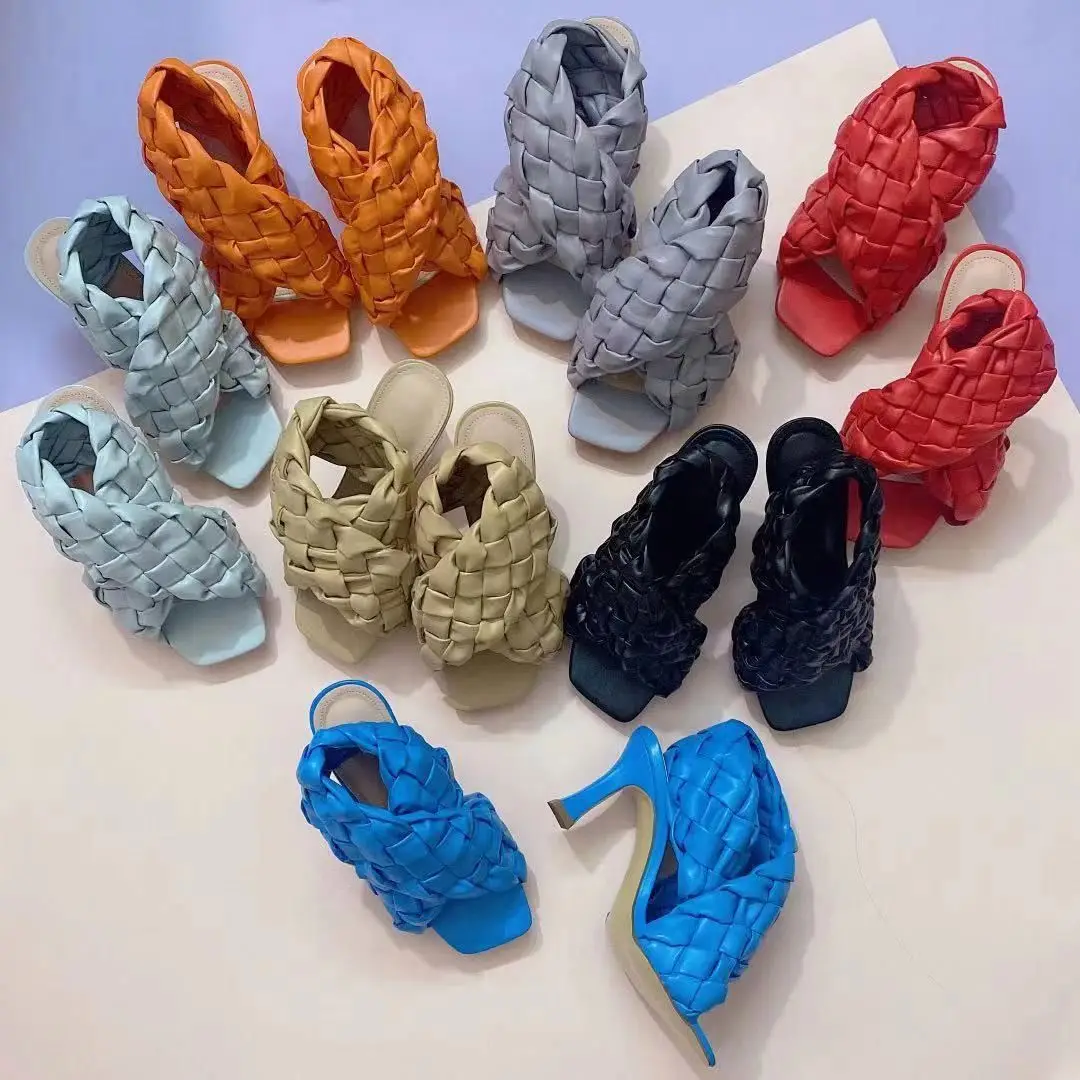

fashion shoes women heels ladies sandal stripper woven lace up heels designer sexy women heels