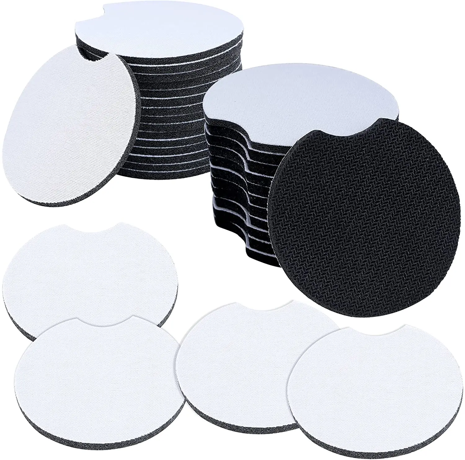 

Wholesale Natural Rubber anti slip blank round neoprene car coaster for sublimation, Customized color