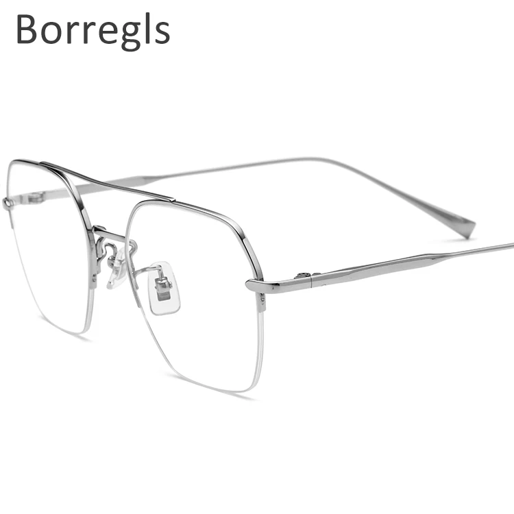 

Borregls Pure Titanium Glasses Frame Men 2021 New Vintage Polygon Myopia Optical Prescription Eyeglass Frame Women Eyewear 85699