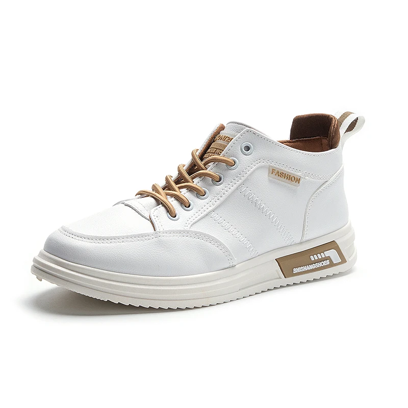 

Factory Wholesale Customizable Black White Pu Leather Men Shoes, Black white, white-gold