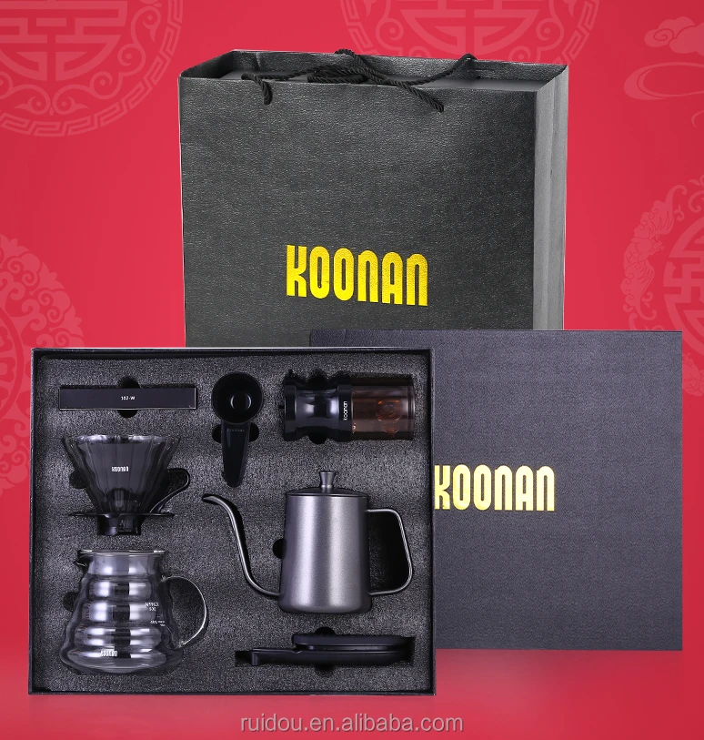 

New Design Coffee Tools Drip Coffee Set Pour Over Set Hand Brew V60 Coffee Gift Set