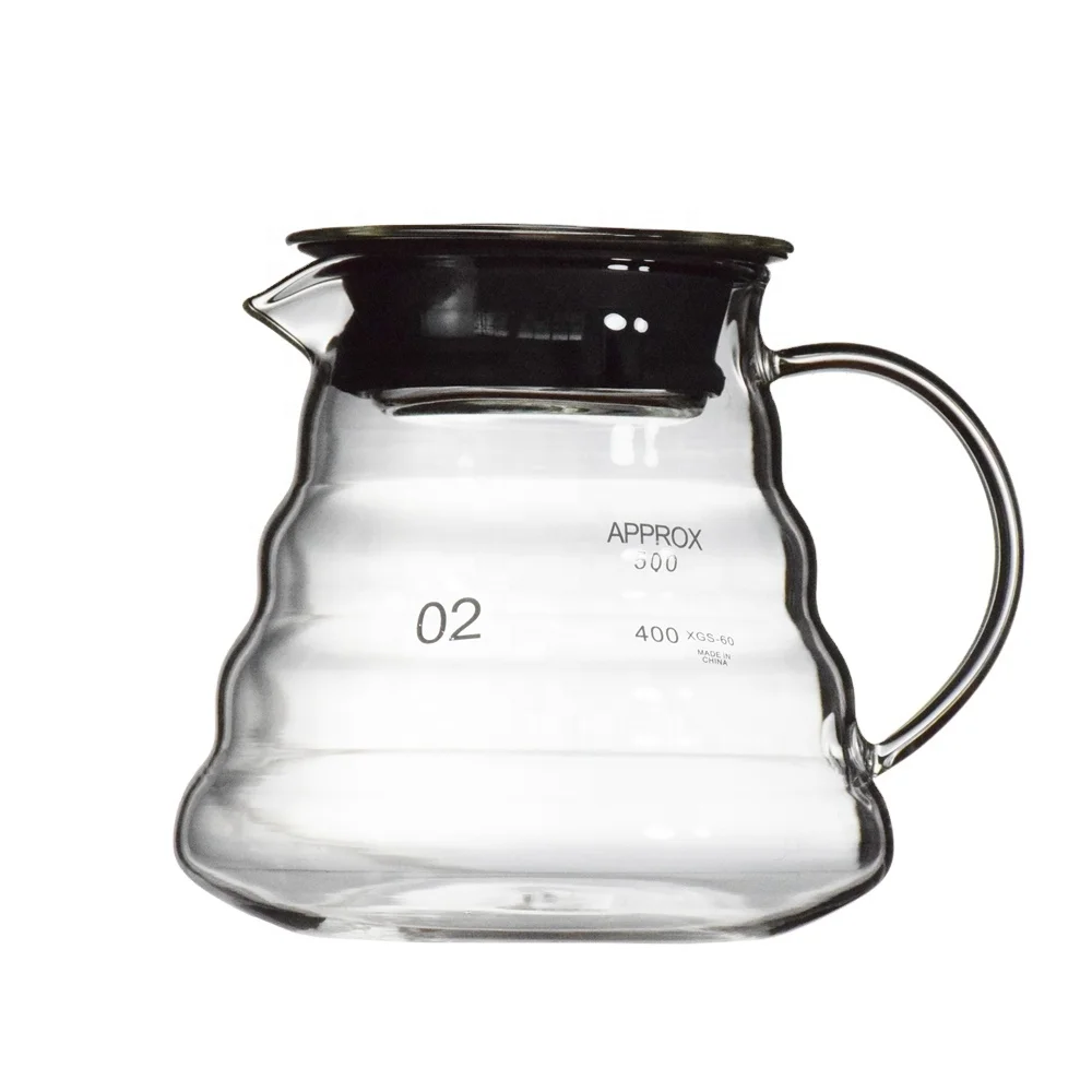

Wholesale V60 Clear cloud Range Coffee Server Standard Glass Coffee Carafe 360ml/ 580ml/ 780ml Japanese style Coffee tea Pot