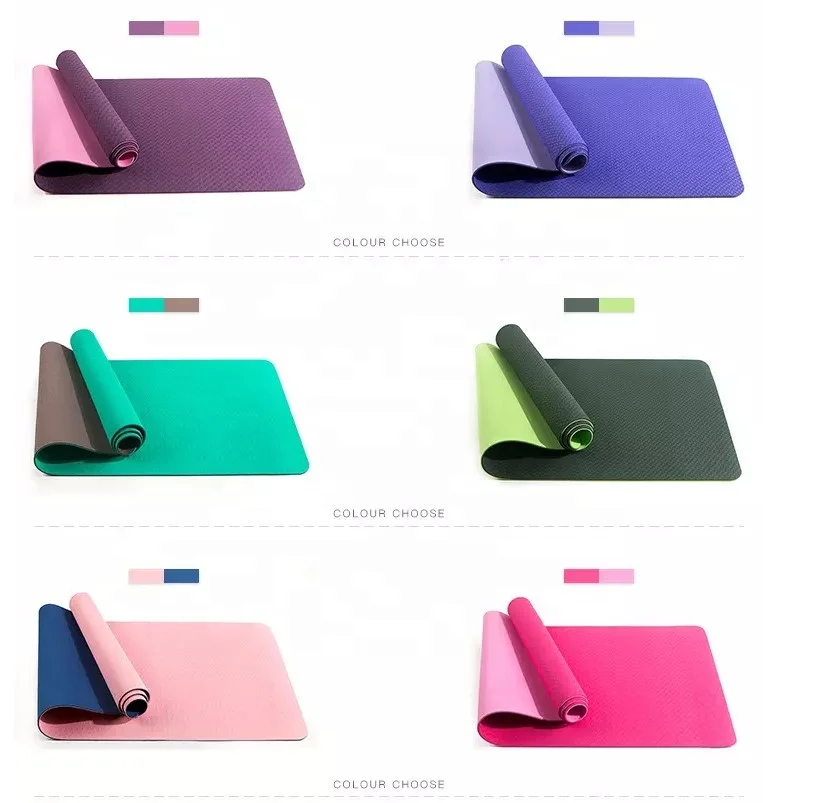 

Custom Printed Eco Friendly New TPE Yoga Mats, Black/ blue/ red/ brown
