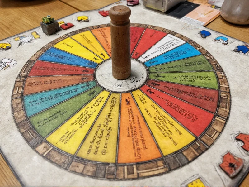 Custom board game components with rule reference wheel