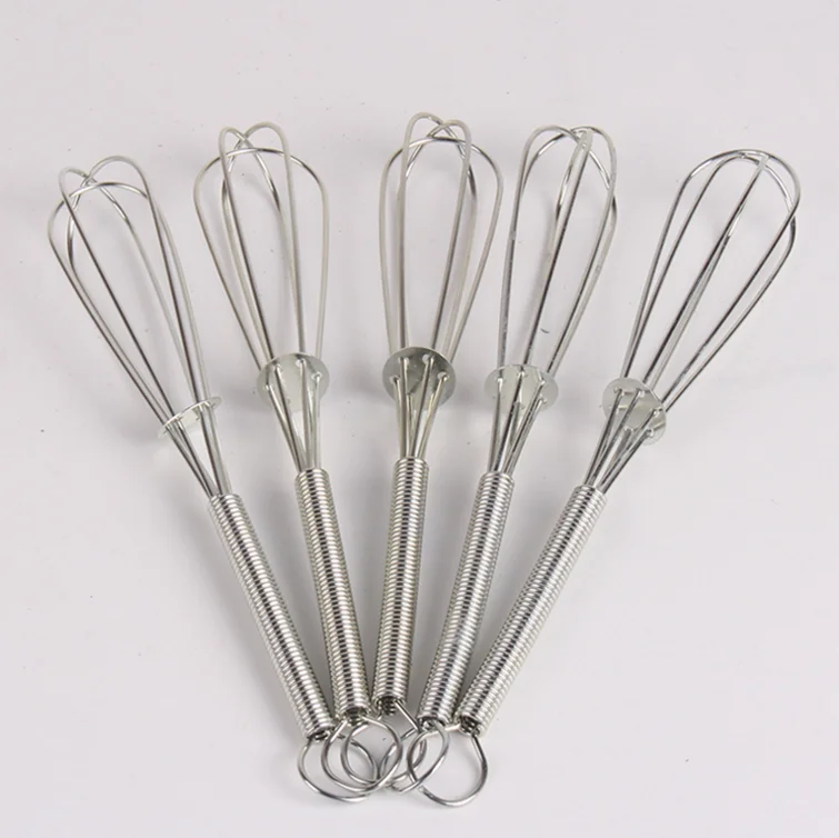 

wholesale high quality Manual spring handle egg beater whisk wire whip With Spring Handle