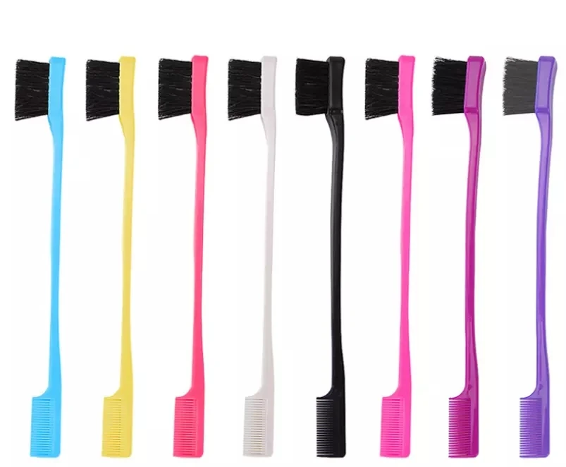 

Cepillo Para Bordes De Cejas Personalized Eyebrow Edge Brush For Makeup Brushes Dual Custom Eyelash Brush with Comb, 7 colors available