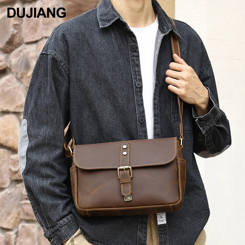 

Fashion Popular Custom logo Man Crossbody Bag Genuine Leather Shoulder Bag Flap Men's Messenger Bags, Coffee,brown