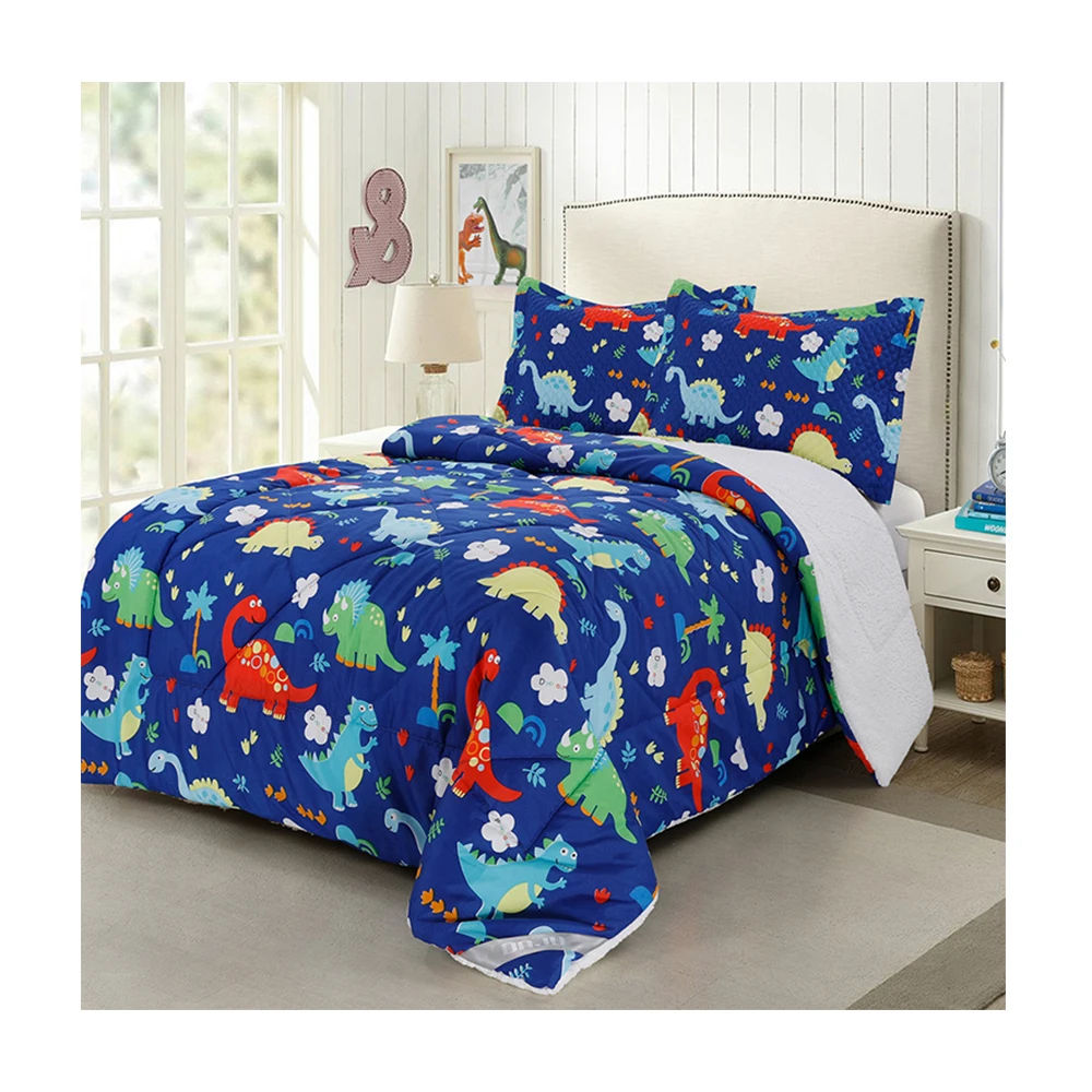 Microfiber And Sherpa Comforter,Kids Bedding Sets,Carton Design Kids ...