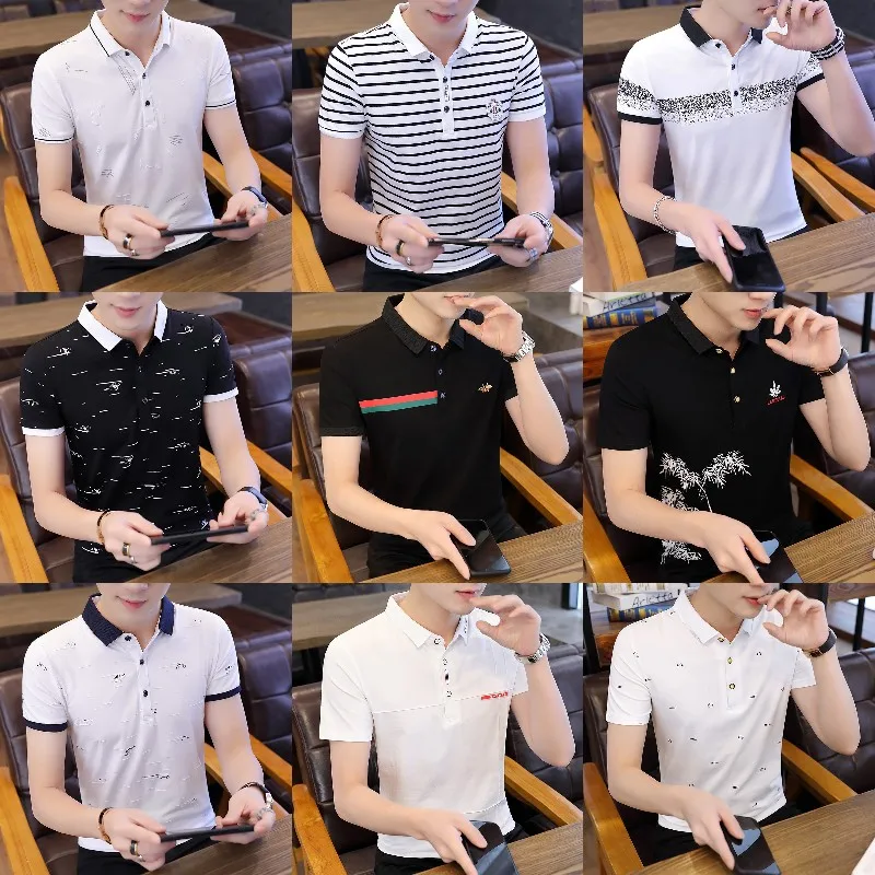 

The best-selling men's cotton Polo turtleneck T-shirts are sold wholesale, Customized color