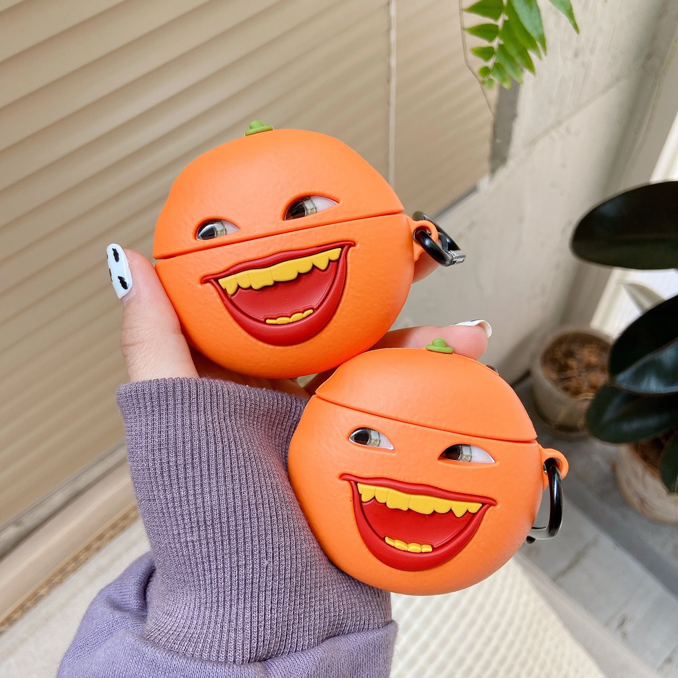 

3D Cute Cartoon Annoying Orange Earphones Covers For Air Pod For Apple Airpods Pro 1 2 Cases