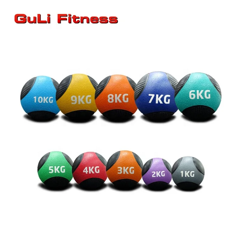 

Guli Fitness Outlet Exercise Small Soft Strength Training 2 Colors Rubber Medicine Ball With Textured Grip For Bodybudling, Red/blue/orange/grey/black or customized