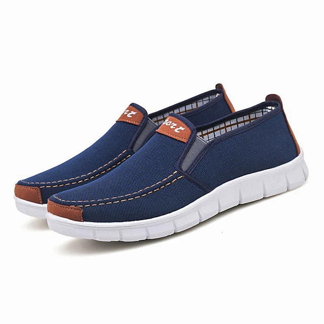 

Wholesale Design Flat Men Shoes Sneakers Casual Men's Canvas Shoes, Black blue