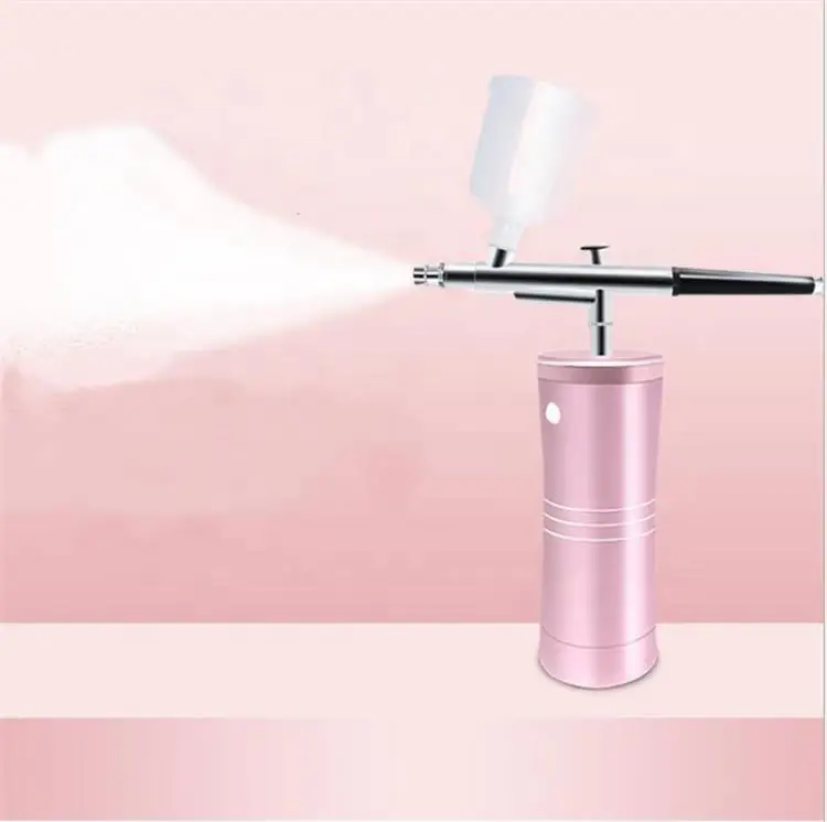 

Mini Portable Battery Cordless Airbrush Compressor Kit For Makeup Nail Tattoo Cake Bakery Tan Car Paint, Pink / red / gold