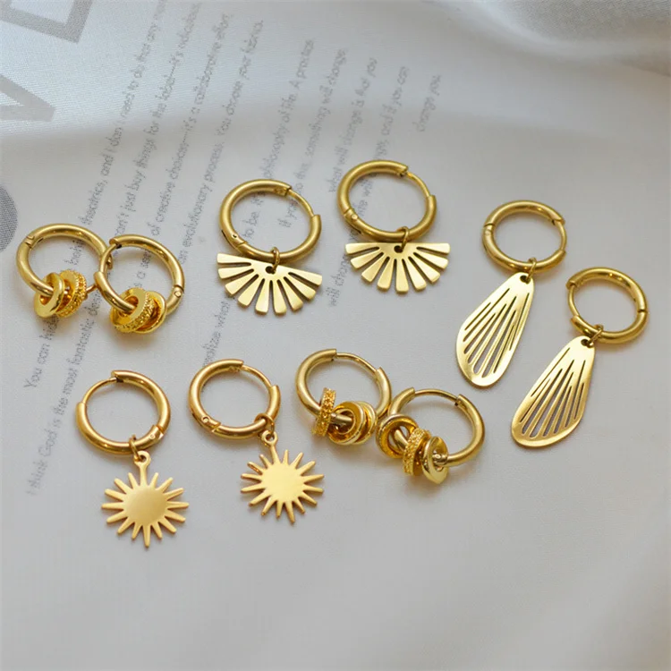 

Hot Sale New Stud Fashion Good Quality 18K Gold 316L 304 Stainless Steel Hoop Earrings For Women