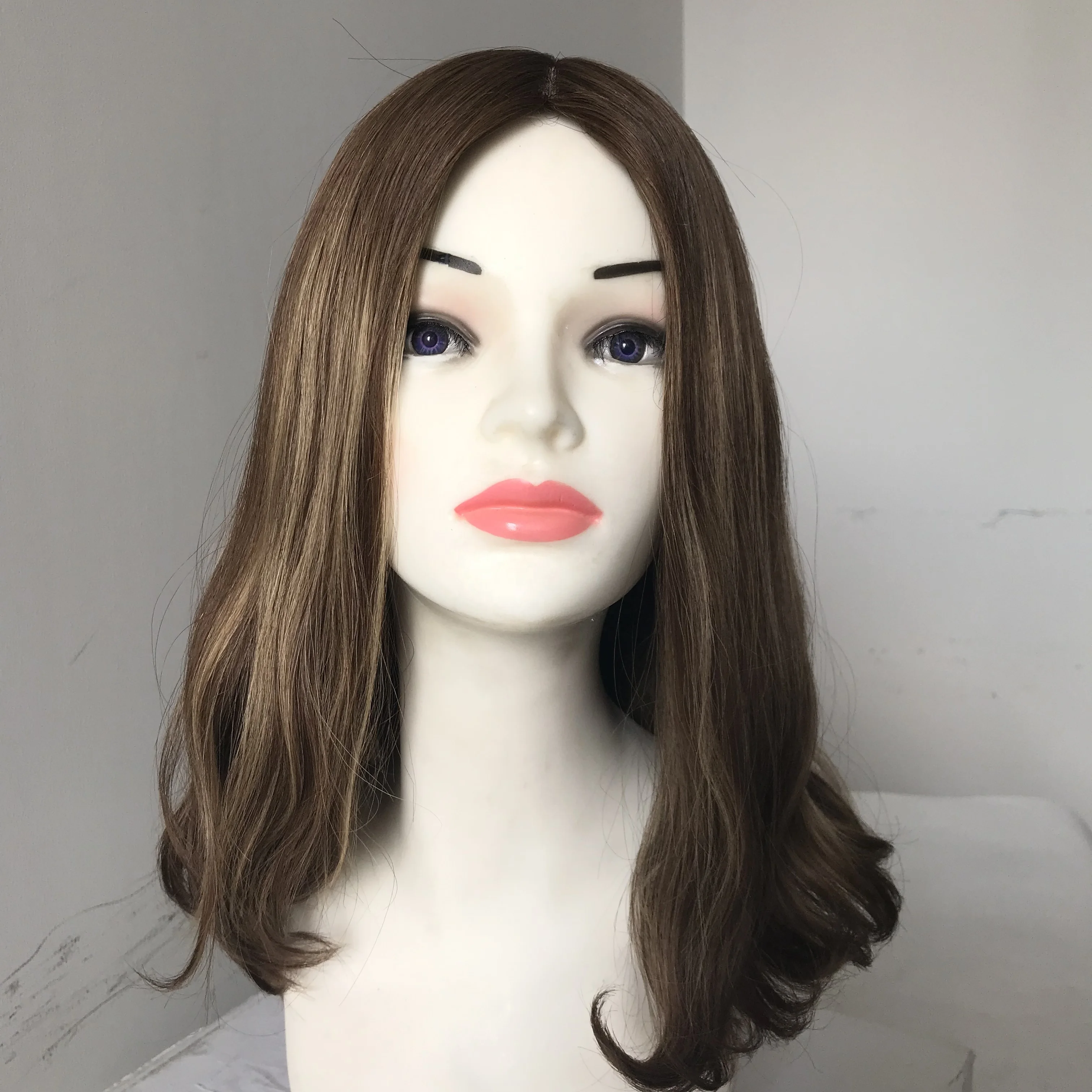 

LN01 Qingdao Factory Brazilian hair sheitel jewish wig dark blond for women